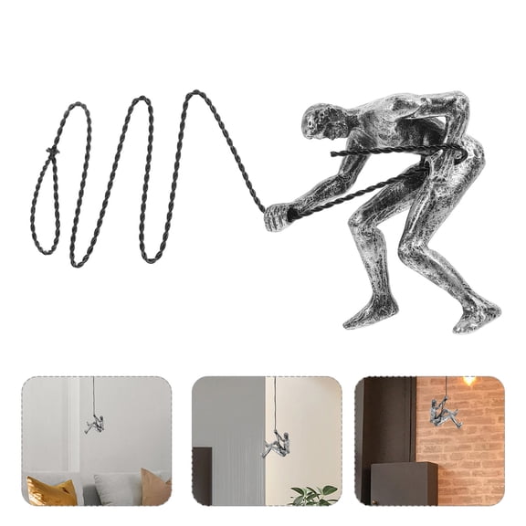 HAMPPLIES Unique Wall Decor Man Statue Grey Resin 1Pack 3.7X3.3X2.8In
