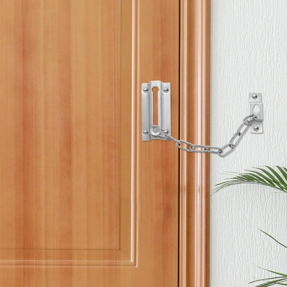 HAMPPLIES 1Pcs Silver Door Chain Lock for Apartment Doors and Front Doors Protection