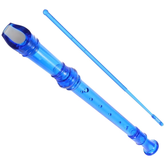 HAMPPLIES 1Pcs Soprano Recorder for Kids Blue Plastic Play Flute Tube Shaped Beginner Level