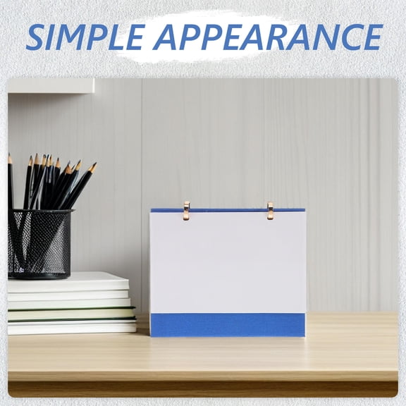 HAMPPLIES Blank Flip Desk Calendar with Binder Clips for DIY Sublimation Printing Blue