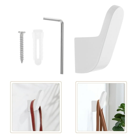 HAMPPLIES 1Pcs White Wall Hooks for Hanging Coats Scarves Purses Swimsuits Bags Modern Style Home Decor Indoor Use