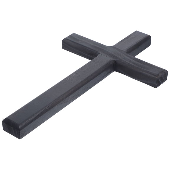 HAMPPLIES 1Pcs Wooden Wall Hanging Cross Antique Style Black 28.0x16.0x0.7in Religious Cross for Home Decor and Hotel