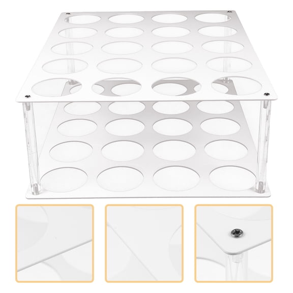 HAMPPLIES Acrylic Vinyl Roll Holder White Storage Rack for Easy Assembly and Organization