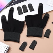 HAMPPLIES Black Copper Fiber Gaming Finger Sleeves Set for Improved Agility, Precision, and Touchscreen Compatibility