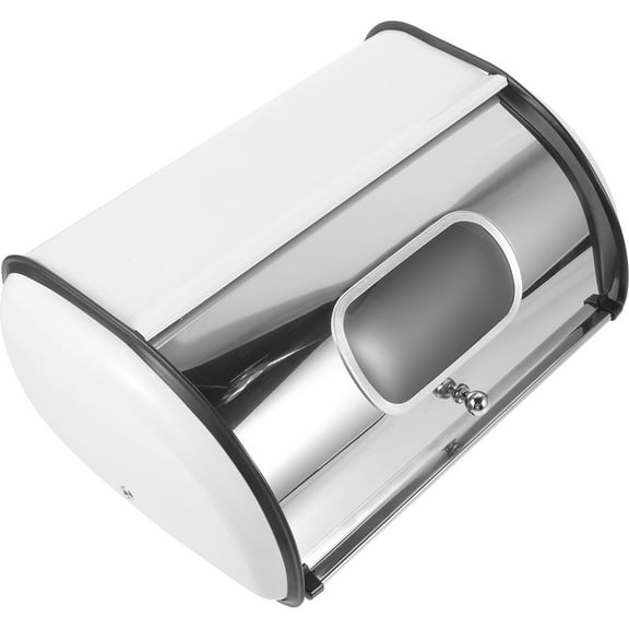 HAMPPLIES 1Set Countertop Bread Bin in Silver for Keeping Bread Fresh and Tidy