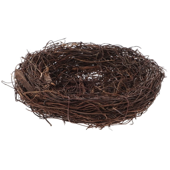 HAMPPLIES Artificial Bird Nest for Decoration Rattan Dark Brown 1Pack 7.86x7.86x3.93 In