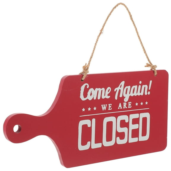 HAMPPLIES Door Sign for Hotel Open Closed Sign Red Wood 1Pack