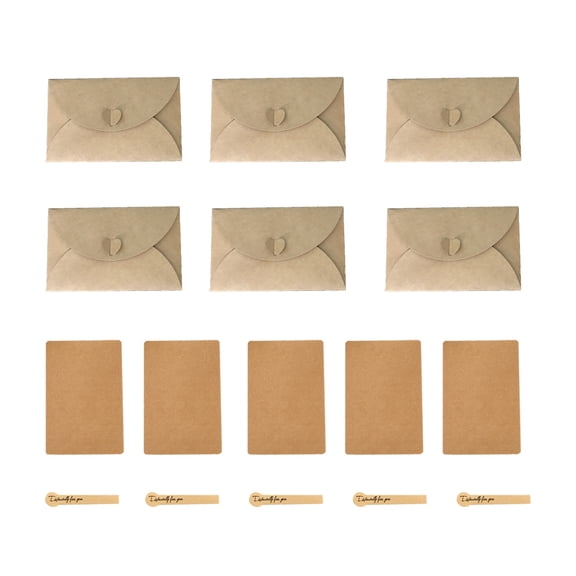 HAMPPLIES Handmade Kraft Paper Envelope Set, Brown Vintage Style Blank Envelopes for Easy Writing and Mailing
