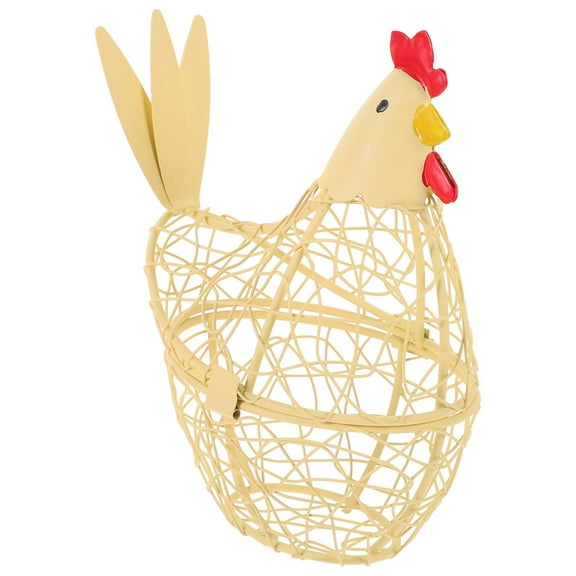 HAMPPLIES Chicken Shaped Egg Wire Basket Iron Decoration Housewives Party 1Set