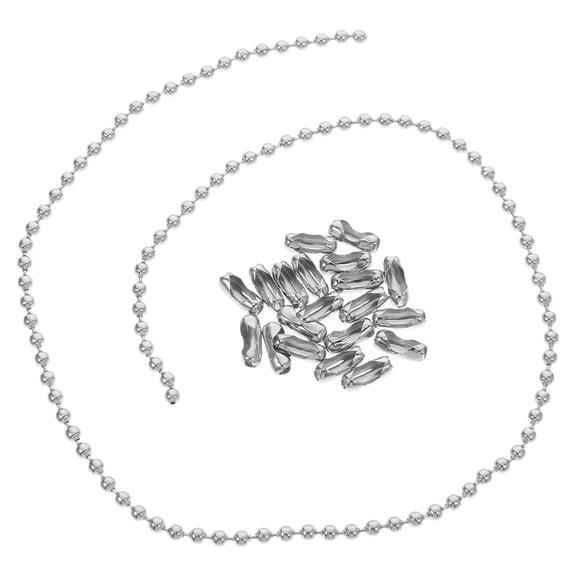 HAMPPLIES 1 Set Ceiling Fan Pull Chain Extension with Connector, Plated Beaded Chain for Light Fixtures and Ceiling Fans