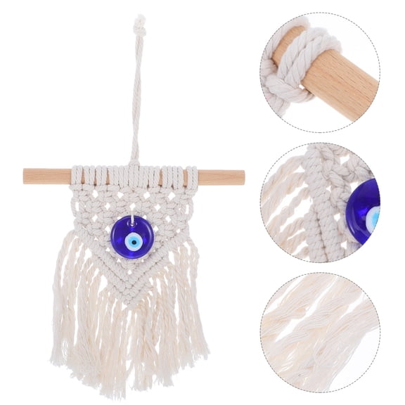 HAMPPLIES 1Set Handmade Tassel Macrame Wall Hanging Decor Rustic Bedroom