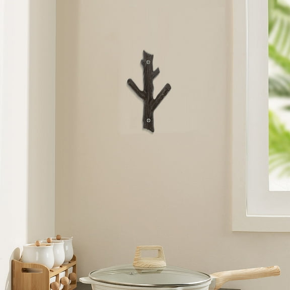 HAMPPLIES 1Set Hooks for Walls Tree Branch Shaped Iron Organizer for Hanging Clothes and Keys 19.8X10X6in