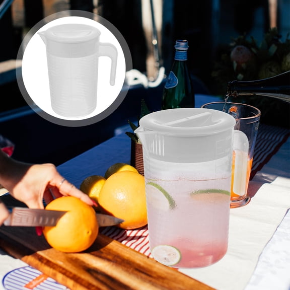 HAMPPLIES Pitcher Shape Tea Jug Large Capacity White PP 1Pcs