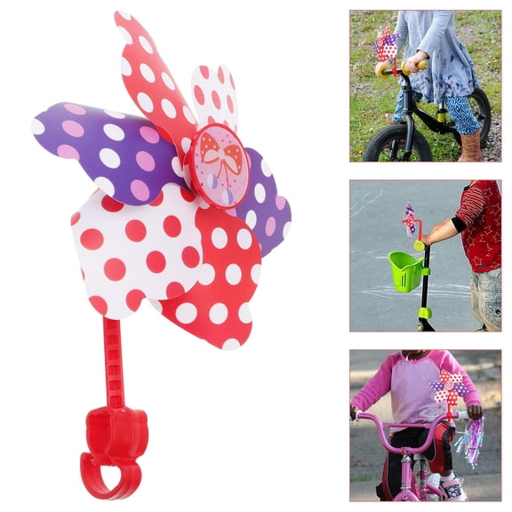 HAMPPLIES Multicolor Bike Handlebar Pinwheel Set - Decorative Rotating Accessory for Kids and Adults