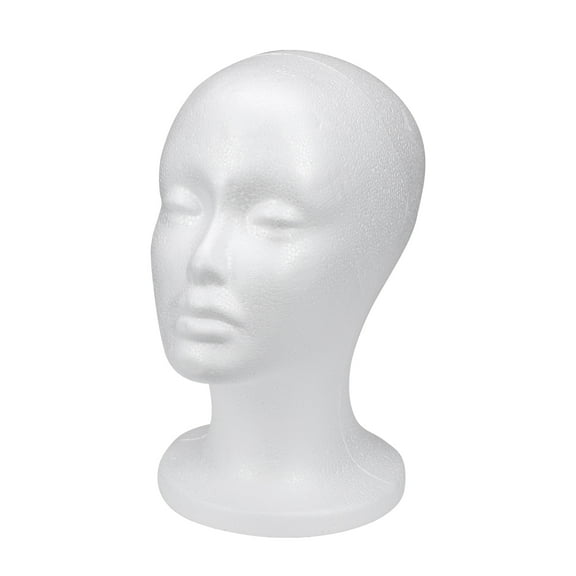 HAMPPLIES 1Set Makeup Mannequin Wig Holder in White Foam for Salon and X 26 Cm