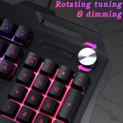HAMPPLIES Black Metal Gaming Keyboard and Mouse Set High-Performance Volume Knob