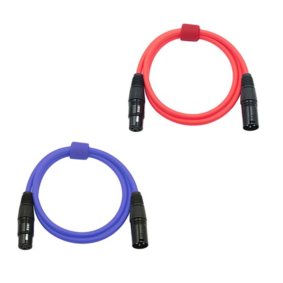 HAMPPLIES 1Set Microphone Cable Short DMX512 Microphone Cable Red Premium PE Material for Studio Recording