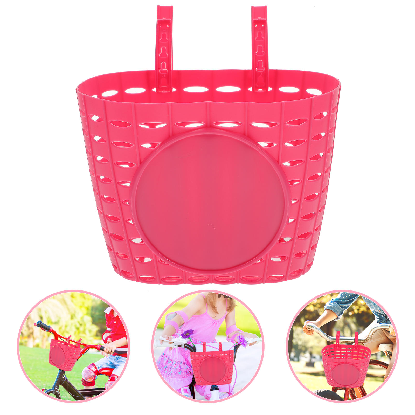 HAMPPLIES 1Set Pink Rectangular Bike Carrier for Kids Bikes with Water ...