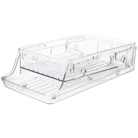 HAMPPLIES Convenient Transparent Drink Organizer Rack for Soda Can Storage and Refrigerator Use