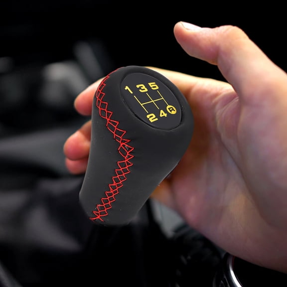 HAMPPLIES 1Set Manual Gear Shifting Handle Red Car Shifter Handle Rust Resistant Easy to Install