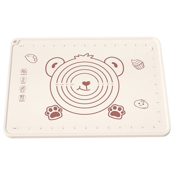 HAMPPLIES 1Set Silicone Dough Rolling Mat Non Stick Rectangular Measurement Assistance Home Users