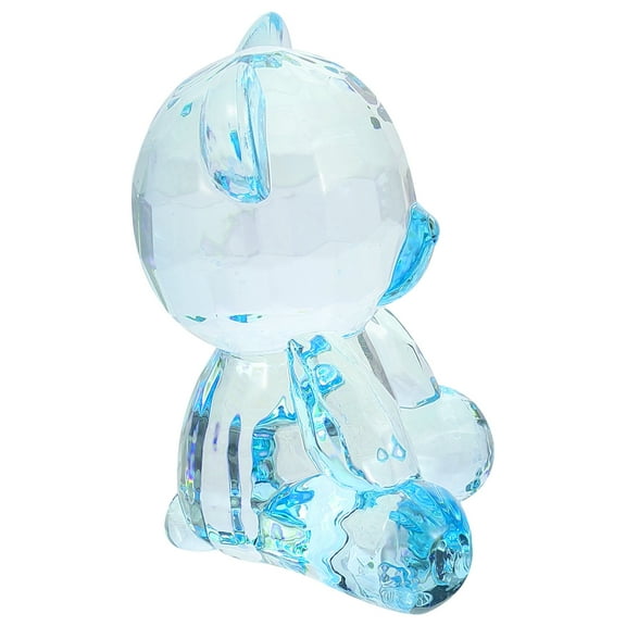 HAMPPLIES Small Bear Figurine Set, Clear Transparent Decorative Statues 2.8x2.4x1.6in for Home, Office, Shelf Display and