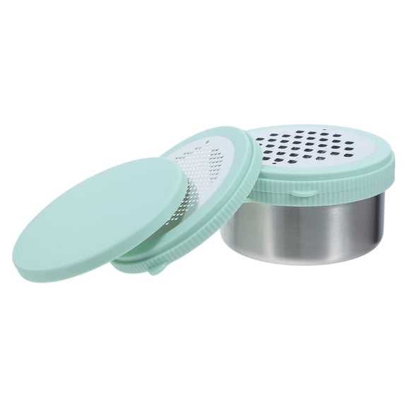 HAMPPLIES 1Set Stainless Steel Box Grater with Bowl and Lid Sky Blue Kitchen Shredder and Slicer