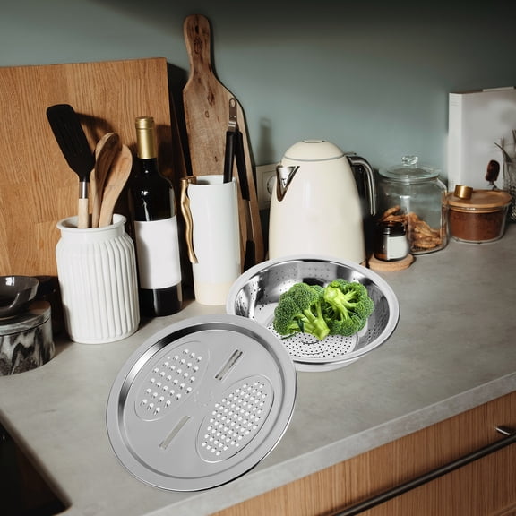 HAMPPLIES 1Set Stainless Steel Food Strainer and Vegetable Grater Basket with Large Capacity