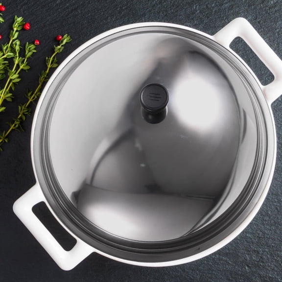 HAMPPLIES Cooking Pan Lid Silver 1Set 15x15x3in Stainless Steel