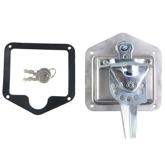 HAMPPLIES 1Set Stainless Steel Trailer Door Lock T Handle Latch with Keys for Vehicle Use