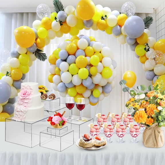 HAMPPLIES 1Set Transparent Dessert Display Riser Stand Lightweight Buffet Rack for Wedding Tea Party