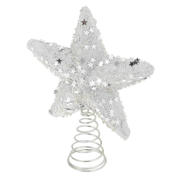 HAMPPLIES Christmas Tree Star Simple Topper Silver 1Pcs