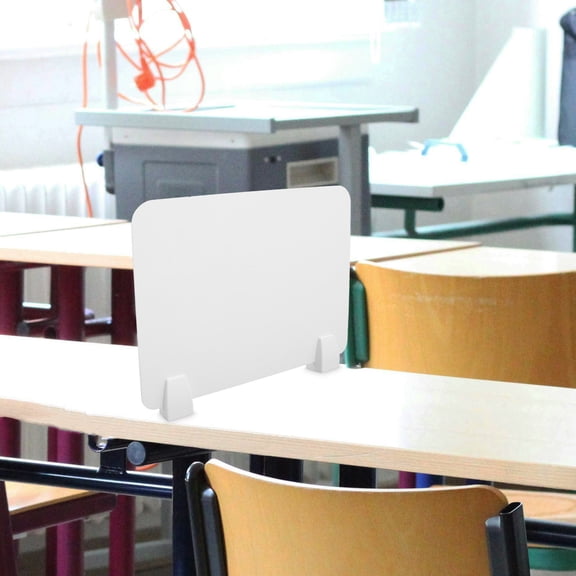 HAMPPLIES 1Set White Sneeze Guard Barrier for Countertop Desk Easy Setup Practical Use
