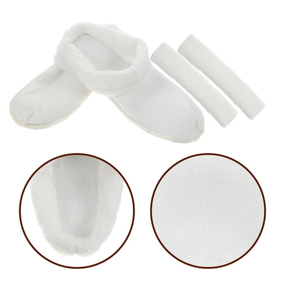 HAMPPLIES 1Set Winter Shoes Liner Insert with Washable Plush Cotton Removable Soft Lining White