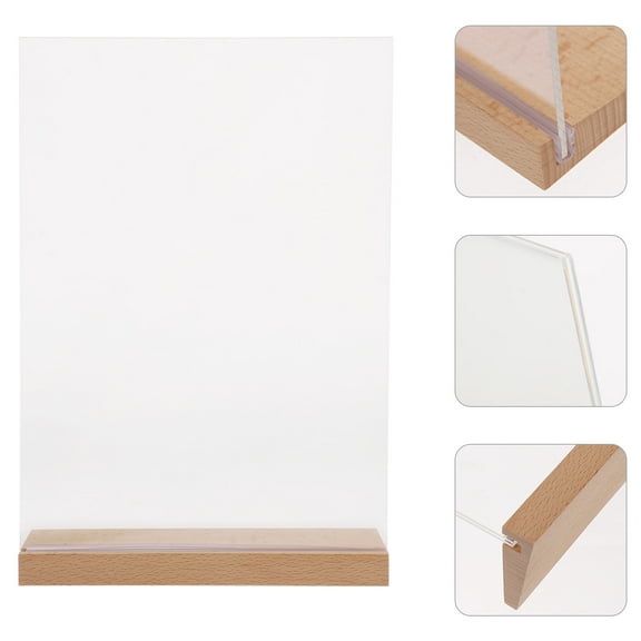 HAMPPLIES 1Set Wood Menu Holder for Table L-Shaped for Event Organizers 29.7X8.3in