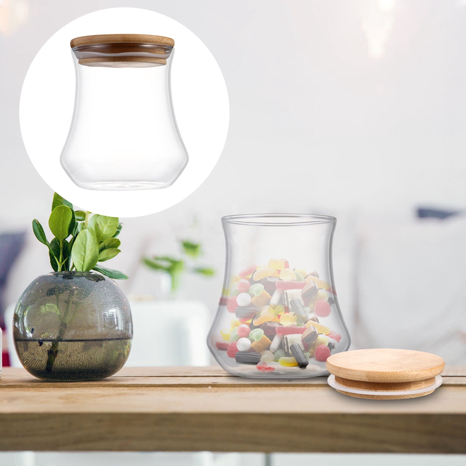 HAMPPLIES 2-Pack Glass Pantry Storage Jars for Kitchen Organization and ...