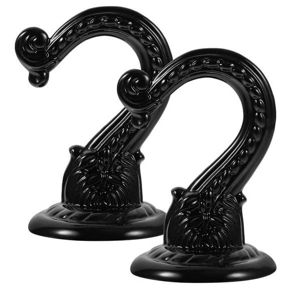 HAMPPLIES Ceiling Mount Hooks Heavy Duty Zinc Alloy Black 2 Sets 2.36X1.49X1.57In