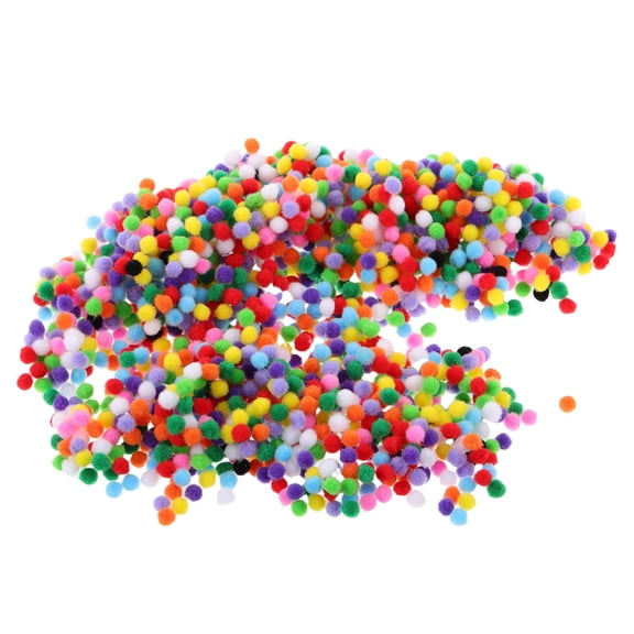 HAMPPLIES 2000-Piece Multicolor Craft Pom Poms, Soft Polyester Puff for Art, School, Home Decor and Kids Crafts