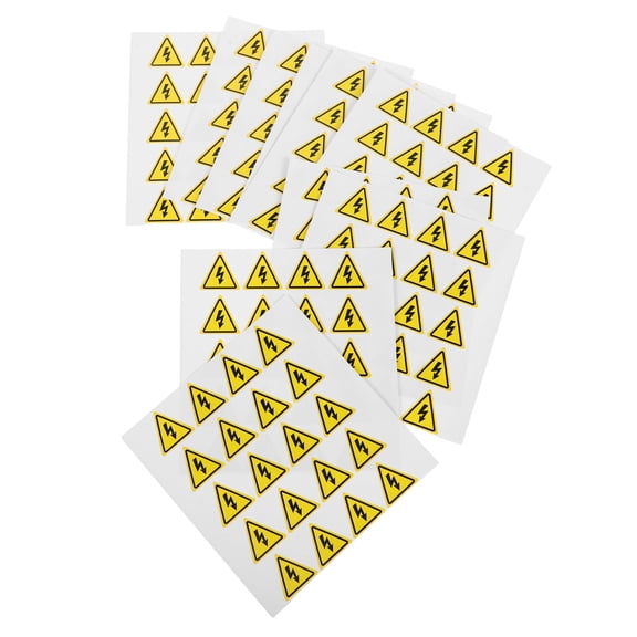 HAMPPLIES Electric Shock Warning Label Yellow Paper for Home Use 200Pcs