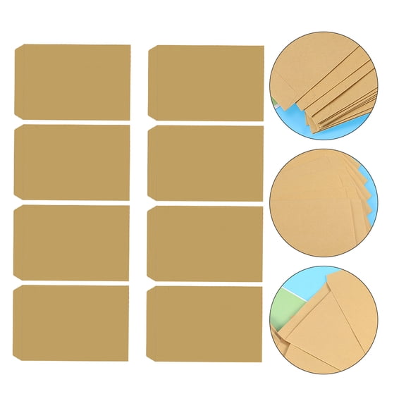 HAMPPLIES Document Envelopes Kraft Paper Weddings 200Pcs 6.9X4.9In