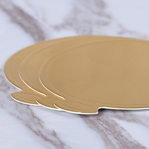 HAMPPLIES 200Pcs Sturdy Cake Circle Golden Paper Board Reusable Cake Paper Pad for Fondant Cakes