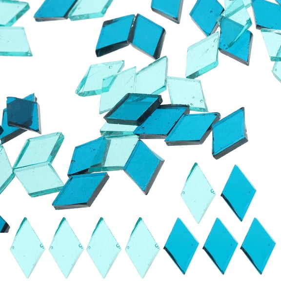 HAMPPLIES Glass For Stained Glass Projects Tiles Blue Glass 1 Bag 200g 1.5X0.6in