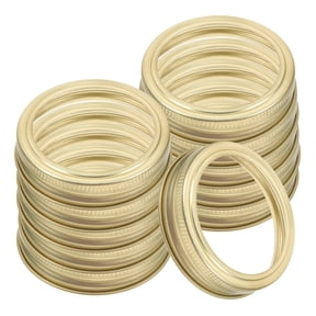 HAMPPLIES Mason Jar Rings Golden Tinplate Regular Mouth Enhanced Grip for Home 20Pcs