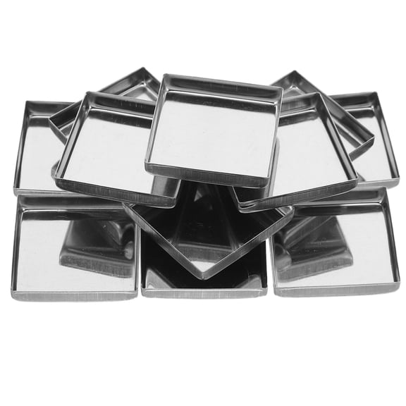 HAMPPLIES 20Pcs Plated Silver Blush Palette Empty Metal Pans for Makeup Organizer with Durable Iron Material