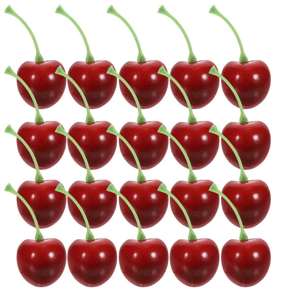 HAMPPLIES 20Pcs Realistic Fruit Photo Props Cherry Shaped Decor for Party Decoration and Photography