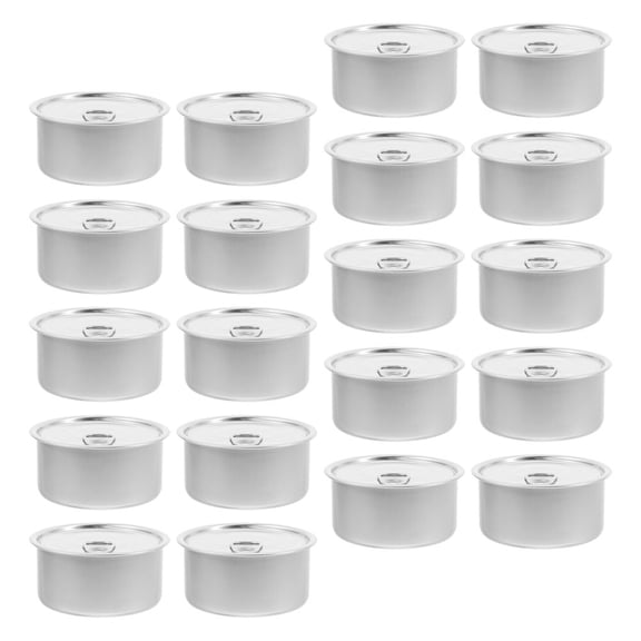 HAMPPLIES 20Pcs Airtight Aluminum Storage Tins Silver Metal Containers for Snacks and Coffee