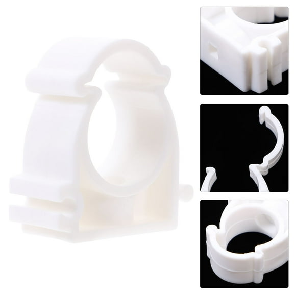 HAMPPLIES 20Pcs Stable White Plastic Water Pipe Clamps Clips for General Users