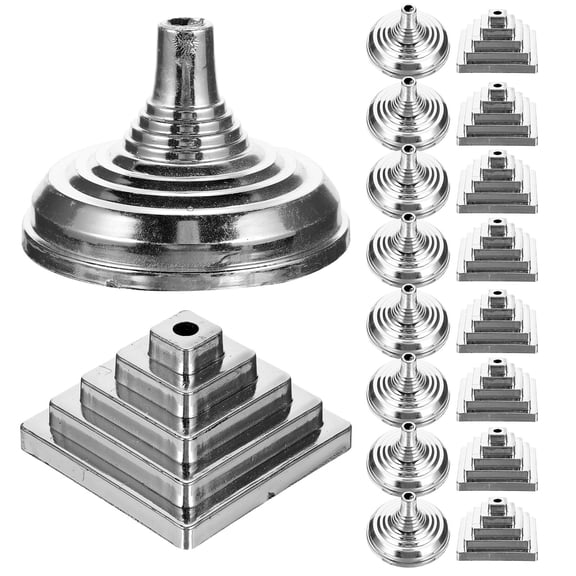 HAMPPLIES 20Pcs Table Flag Stand Base Electroplated Surface Silver Fixed Positioning for Labor Day