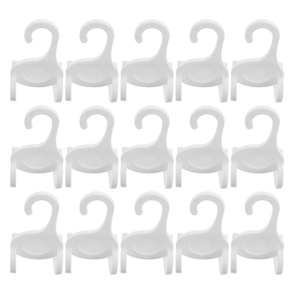 HAMPPLIES 20Pcs White Plastic Shoe Organizer Rack Space Saving Vertical U Shape Shoe Storage Holder