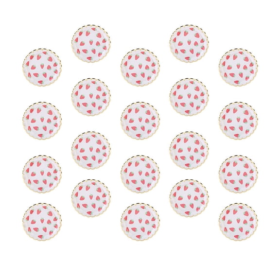 HAMPPLIES 20pcs 7 Inches Paper Plates Fruit Party Tableware Creative Paper Plate Party Supplies for Home (Strawberry Pattern)